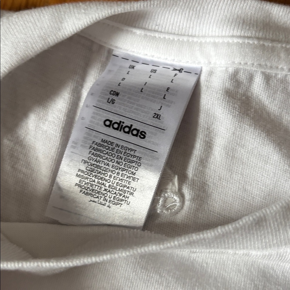 Adidas Men's L White Graphic T-Shirt - Picture 2 of 2